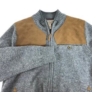 Duluth Shetland Wool Sweater Jacket Mens Large Gray Pockets Full Zip Warm